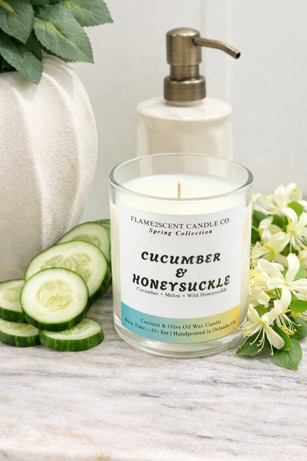 Cucumber & Honeysuckle - Spring Candle – Flame2scent Candle Co.