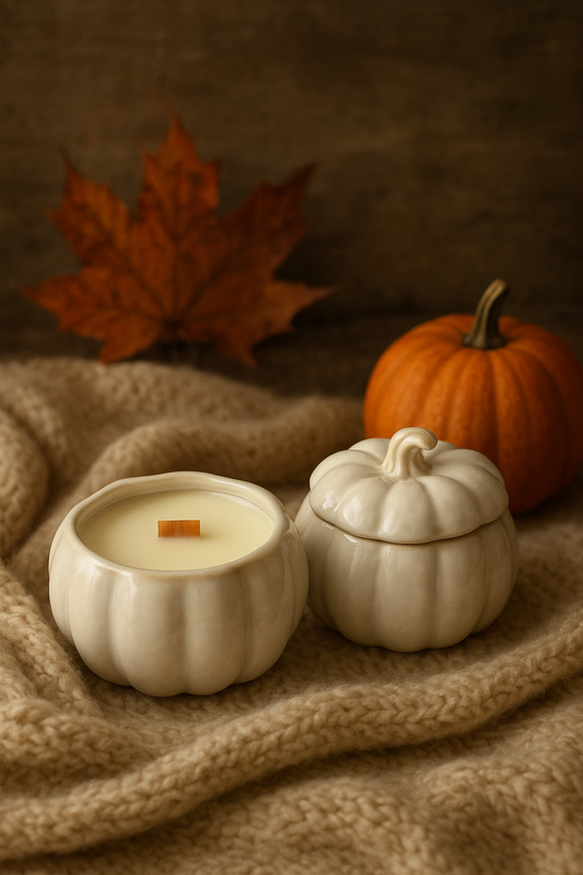 Pumpkin Cashmere - Ceramic Pumpkin Candle 