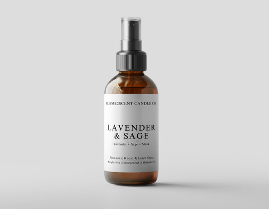 Lavender & Sage - 4oz Amber Glass Bottle Room Spray