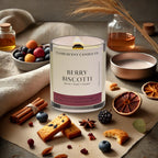 clean burning strawberry scented coconut apricot wood wick candle in clear glass jar with black lid